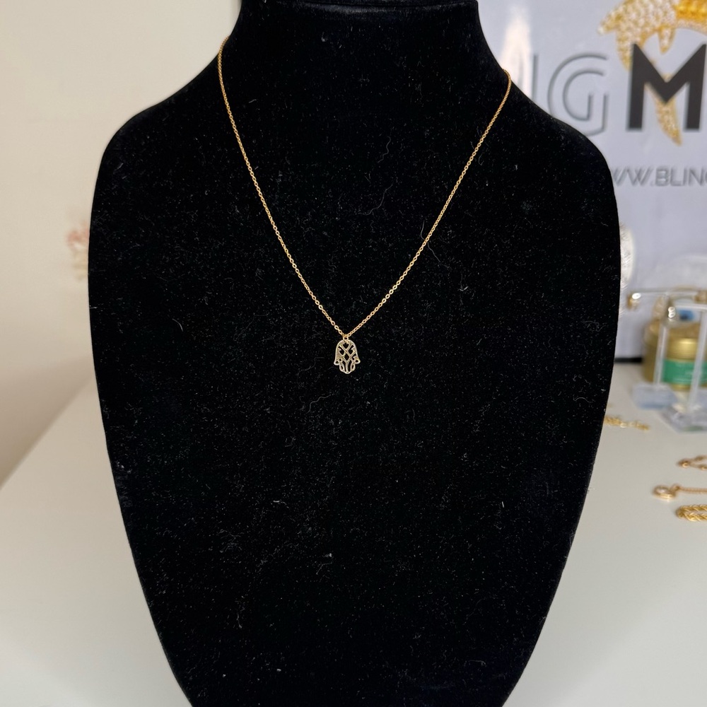 Gold Hamsa Pendant Necklace